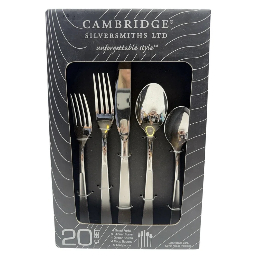 Rare Alessi 18/0  Stainless Modern Glossy Flatware‎ 20pc Set